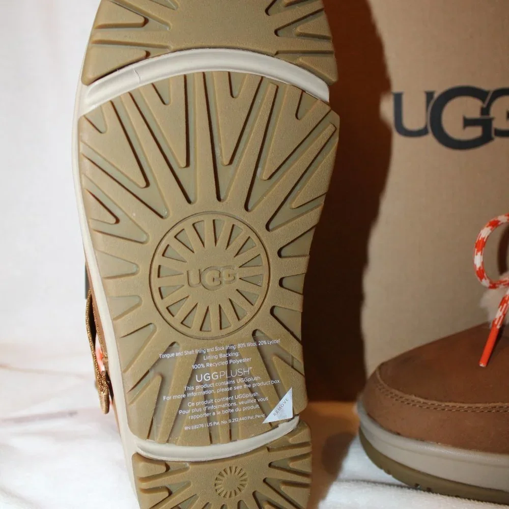 NIB‎ UGG WOMEN'S CLASSIC SHORT SUEDE WATERPROOF HIKER WINTER BOOTS CHESTNUT